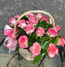 Цветочная композиция из Розы в корзине #REPLACE_PRED# Красноармейское Чувашия